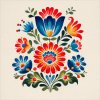 Takoy Panel na ušitie šatky umelý hodváb 73x73 folk blossom-NS-20702