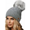Fashionweek Dámska zimná čiapka s brmbolcom flísová podšívka JENOT WOOLK CRYSTAL Farba: Šedá, Veľkosť: Universal