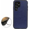 Samsung Galaxy S22 Ultra 5G modré Flexibilné litchi (protišmykové) puzdro TPU s flexibilným krytom