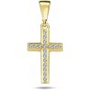 Lillian Vassago Zlatý prívesok krížik zdobený zirkónmi LLV98-GP089Y