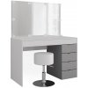 Vicco Vanity table Elise, 115 cm with LED lighting and stool, Biela/Šedá