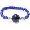 Nefertitis Lapis Lazuli prsteň elastický so sklenenými seed korálkami NF22044 - 56 - 61 mm (US 8 - 10,5)