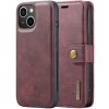 DG.Ming 2v1 odnímateľné flipové púzdro pre iPhone 15 Plus - vínové - možnosť vrátiť tovar ZADARMO do 30tich dní