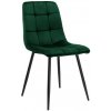 Jedálenská stolička DENVER zamatová, čierna / tmavozelená