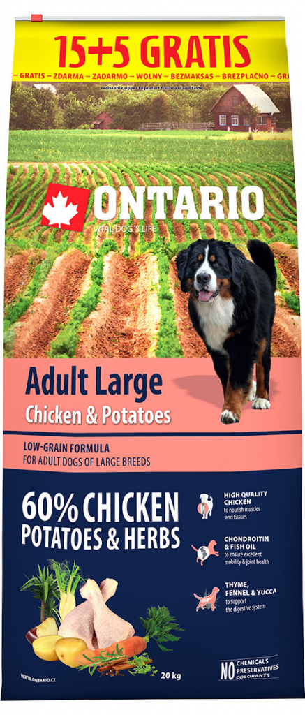 Ontario Adult Large Chicken & Potatoes 20 kg