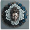 Vymalujsisam.sk Maľovanie podľa čísiel - Buddha v mandale Veľkosť: 50x50cm, Rám: Okrúhla kartónová doska