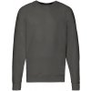 Mikina pánska Fruit of the Loom Lightweight Raglan Sweat - svetlo čierna, L