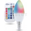 Forever LED žiarovka E14 C37 RGB 5W s diaľkovým ovládaním biela