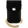 Hello Kitty PU Metal Logo Leather Wallet Phone Bag, čierne