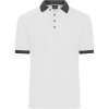 James & Nicholson Polokošile JN 1304, kontrastní, krátký rukáv, pánská COT021304zn704-white/anthr XL Bílá/antracitová