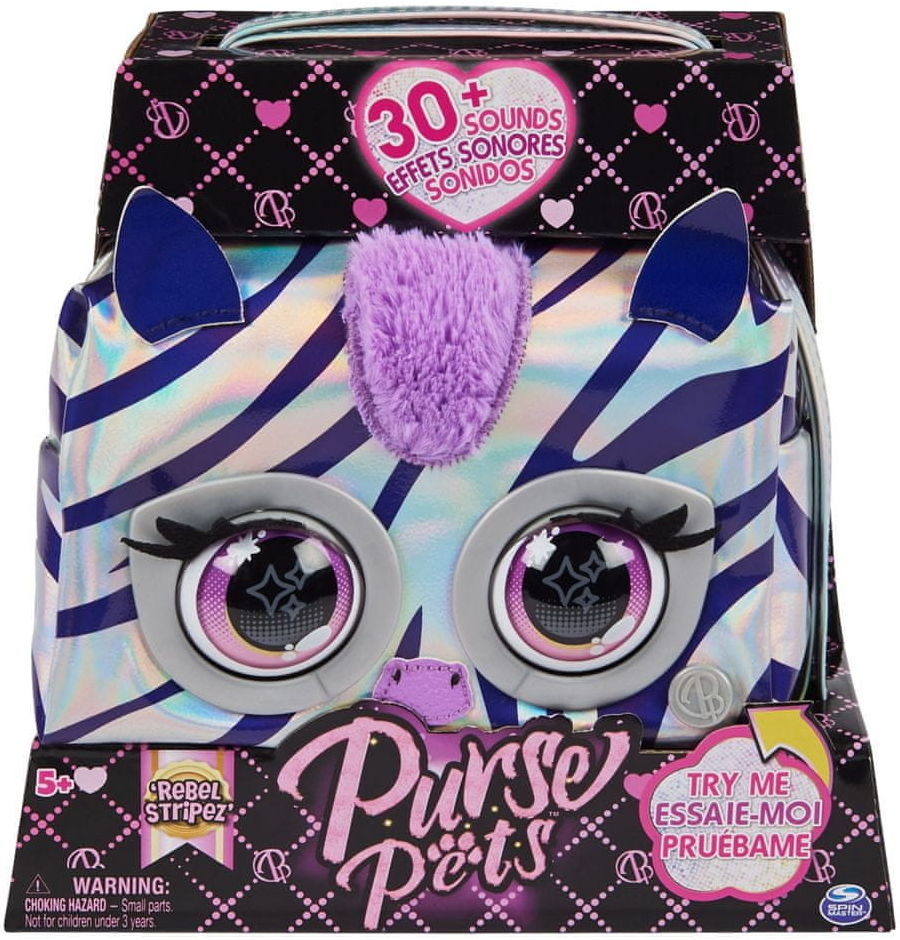 Spin Master PURSE PETS METALICKÁ INTERAKTÍVNA KABLEKA ZEBRA