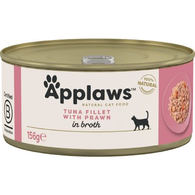 Výhodné balenie Applaws krmivo pre mačky vo vývare 24 x 156 g - filé z tuniaka a krevety