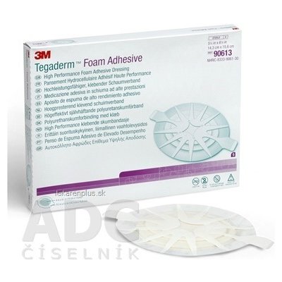 3M TEGADERM Foam Adhesive (90613) penové krytie na rany, adhezívne, ovál 14,3 cm x 15,6 cm, 1x5 ks