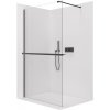 CERANO - Sprchová zástena Walk-in Onyx Cube Ľ/P - 8 mm + polička / držiak na uteráky - hranatá vzpera - čierna matná, transparentné sklo - 150x200 cm