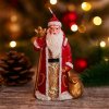 Sviečka vianočná – Mikuláš s plášťom: 10 cm (Červeno zlatá kombinácia)