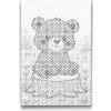 Vymalujsisam.sk Bodkovanie - Medvedík na pni Farba: Čierna, Veľkosť: 20x30cm, Rám: Bez rámu, iba zrolované plátno