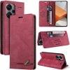 Peňaženkové puzdro Brush na Xiaomi Redmi Note 13 Pro+ - Vínovo červená