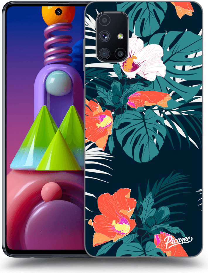 Púzdro Picasee silikónové Samsung Galaxy M51 M515F - Monstera Color čiré