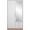Meblar Skriňa do spálne SMART SRL 3 dub sonoma/biely lux MDF 100 cm x 190 cm x 56 cm