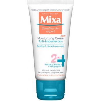 Mixa hydratačný krém 2v1 proti nedokonalostiam Sensitive skin Expert Anti-Imperfection Moisturizing Cream 50 ml