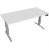 Hobis Pracovný stôl Motion, PO, 3S, 160x61-128x80 cm, biela/sivá