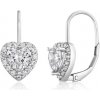 SOFIA strieborné náušnice so zirkónovým srdiečkom COEZB110309