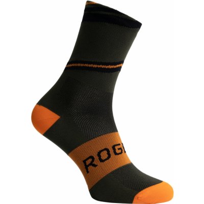 Rogelli Antibakteriálne ponožky s miernou kompresiou BUZZ khaki-oranžové