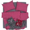 SCAN QUILT Zimné obliečky so štvorčekmi 5116/1 káro červené Flanel 1x70x90,1x140x200 cm - možnosť úpravy rozmeru