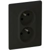 Legrand VALENA LIFE Dvojitá zásuvka 2x2P+T čierna 756376
