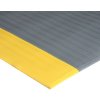 COBA Protiúnavová rohož s drážkami a žltými okrajmi, PVC, 0,9 x 18,3 m, sivá / žltá