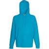 Fruit of the Loom Mikina Lightweight Hooded Sweat s kapucí, raglánová, pánská COT-16214016205 2XL Modrá azurově