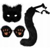 Cosplay maska mačka furry chvost labky rukavice v štýle vlk líška chlpatá súprava 3ks
