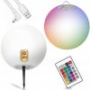 Guľa záhradná lampa solárna s diaľkovým ovládaním LED 30 cm 3000K RGB Kobi
