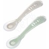 Ergonomické lyžičky 2nd Age Silicone Spoons Beaba Velvet Grey & Sage Green zo silikónu na samostatné jedenie 2 kusy od 8 mes