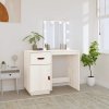 Toaletný stolík s LED biely 95x50x133,5 cm borovicový masív-ForU-820093