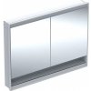 Geberit ONE Zrkadlová skrinka s LED osvetlením, 120x90x15 cm, 2 dvierka, s nikou, vstavaná, hliník 505.825.00.1