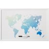 Victoria Odkazová tabuľa Mapa sveta magnetická 60 x 40 cm biely rám