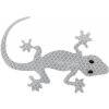 Dekor samolepiaci GECKO strieborný