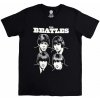 Tričko The Beatles - Black & White Band, Unisex,Čierna,L
