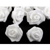 Dekoračná penová ruža Ø3-4 cm biela 10ks