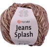 Pletacia priadza YarnArt JEANS SPLASH 945 hnedá bežová biela