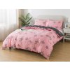 XPOSE® Francúzske flanelové obliečky IDIL - sivé/ružové 220 x 200 cm, 70x90 cm, Flanel + Predĺžená možnosť vrátenia tovaru do 50 dní