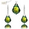 For You strieborný set Baroque Swarovski elements zelené crystal Sahara set-bar-003