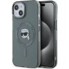 Karl Lagerfeld IML Karl Head Metal Frame MagSafe Zadní Kryt pro iPhone 15 Black KLHMP15SHLSKIK