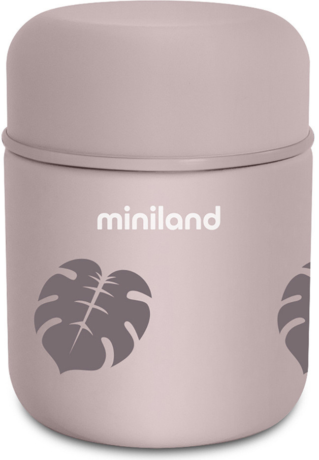 Miniland Termoska na jedlo Terra ružová listy 280 ml