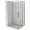 Mexen Velar L Duo sprchový kút posuvný 100 x 90 cm, číry, zlatý kartáčovaný - 871-100-090-02-03-55