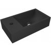 CERANO - Umývadlo z liateho mramoru Teo - závesné ľavé - čierna matná - 40x22 cm CER-482704