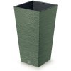 PROSPERPLAST Kvetináč FURU SQUARE 36,5 cm zemito zelený
