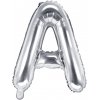 PartyDeco Fóliový balón Mini - Písmeno A 35cm strieborný