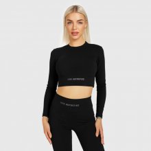 Crop Top Iron Aesthetics Rib čierny